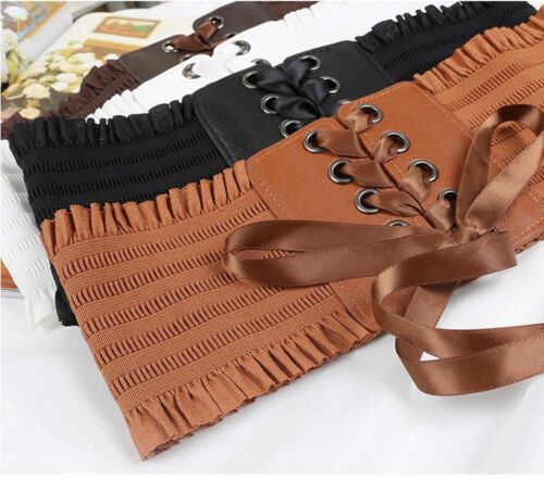 Irisaa Leren Tailleriem Dames - Brede Obi Riem Echt Leer, Goud, Eén Maat - Elegante Ceintuur