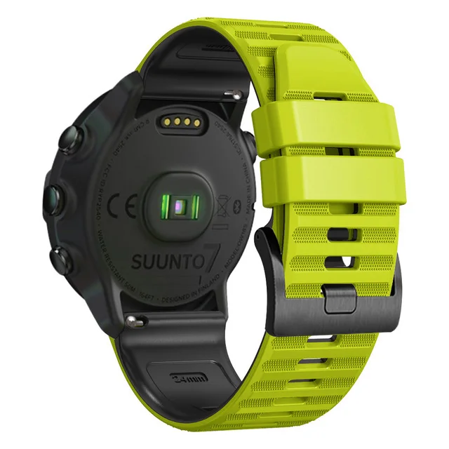 Älykellon ranneke ticwatch pro 5: lle, korvaava kellon ranneke, silikoniranneke, joka on yhteensopiva ticwatch pro 5:n kanssa: Hopean keltainen