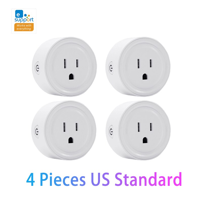 EWeLink ZigBee Smart Plug Socket Outlet US UK Standard Remote Voice Control For Alexa For Samsung SmartThings Smart Home: 4 Pieces US