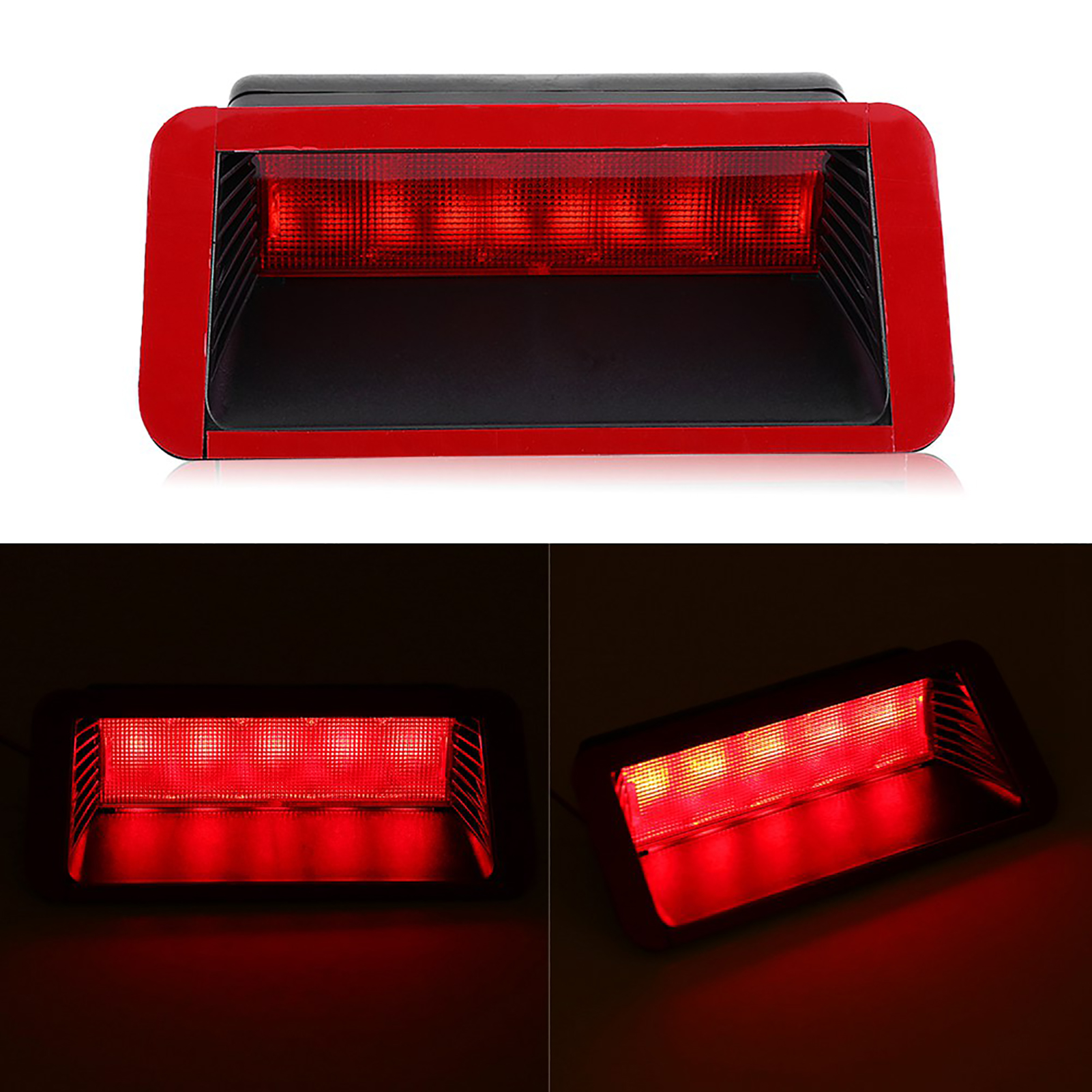Luces de freno Rojas traseras universales para coche, 12V, 5led, luz de parada, luz trasera de carga para camión, iluminación de seguridad, lámparas de advertencia,