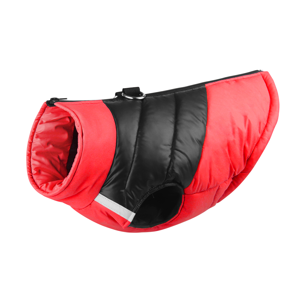 Ropa impermeable de invierno para perros, Chaqueta cálida de algodón para mascotas, chaleco para perros pequeños y grandes, abrigo de Bulldog Francés, disfraz de Chihuahua York: 4XL / Rojo