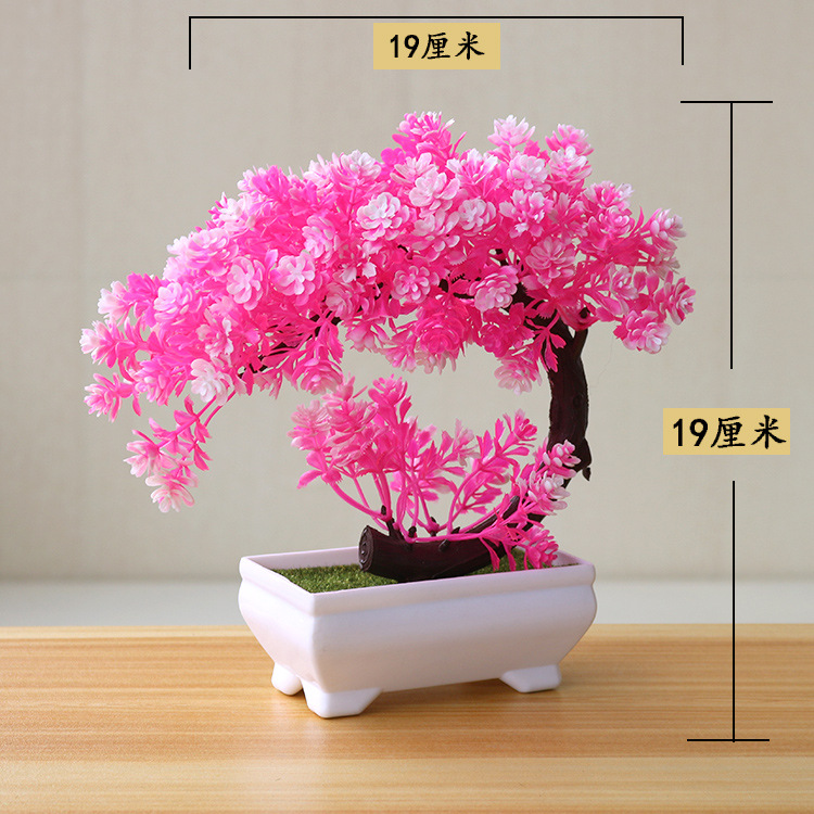 1pc Künstliche Pflanzen Bonsai Kleine Baum Simulation Pflanzen Gefälschte Blumen Tisch Topf Ornamente Hause Dekoration Hotel Garten Decor: plum