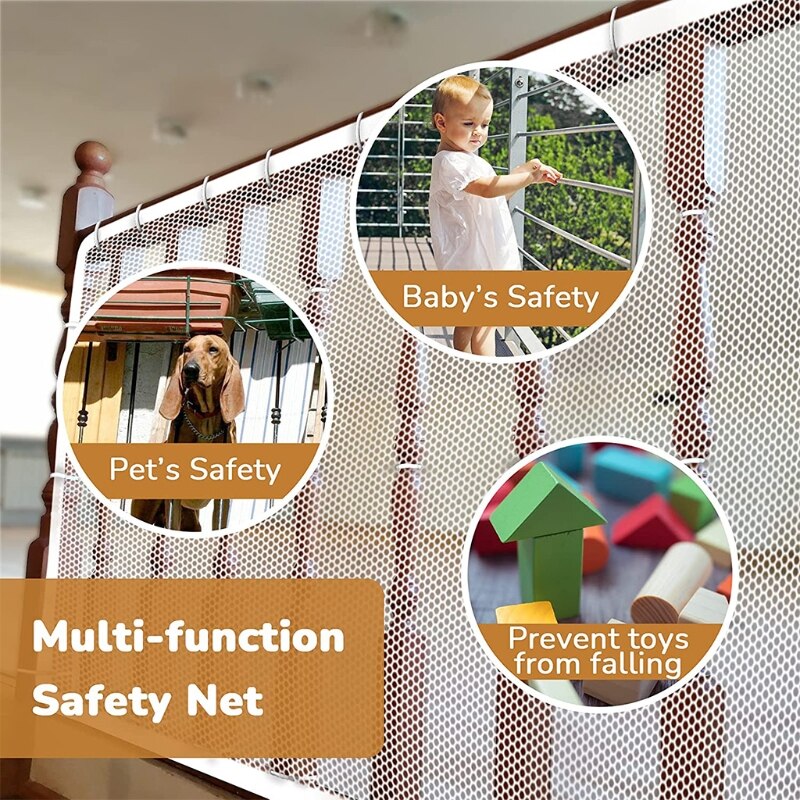 Banister Guard White Mesh Baby Safety Stairs Thicken Rail Net Child Proofing Balcony Staiway Railing Protective Net D5QA