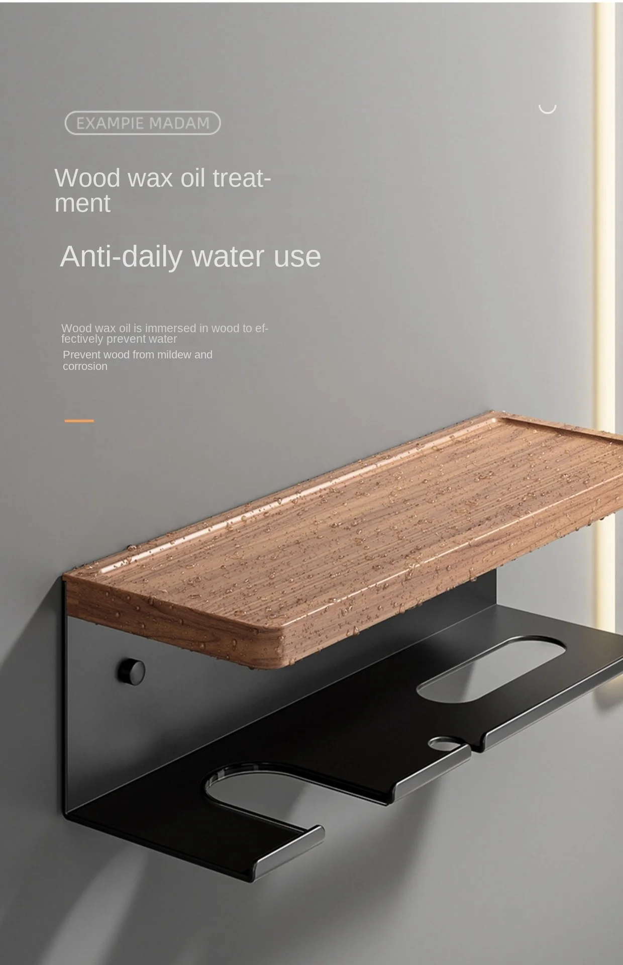 Haardroger Standaard Voor Badkamer, Haardroger Houder, Hout Föhn Houder, Haargereedschap Styling Organizer Voor Badkamer, Blazer Houder