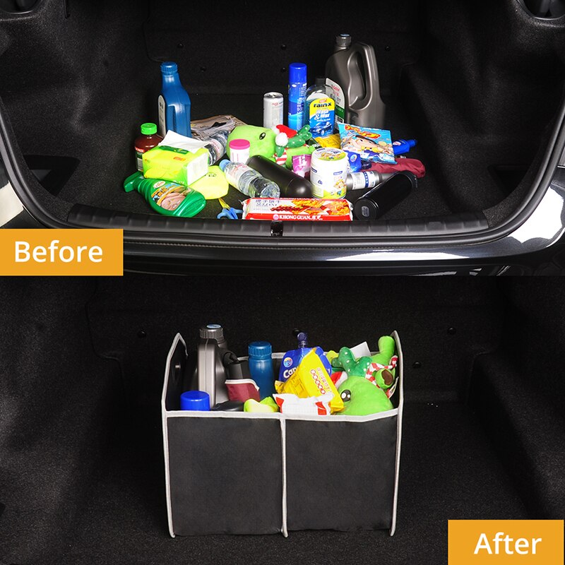 Car Trunk Storage Organizer Foldable High Capacity Storage Box For Universal Cars