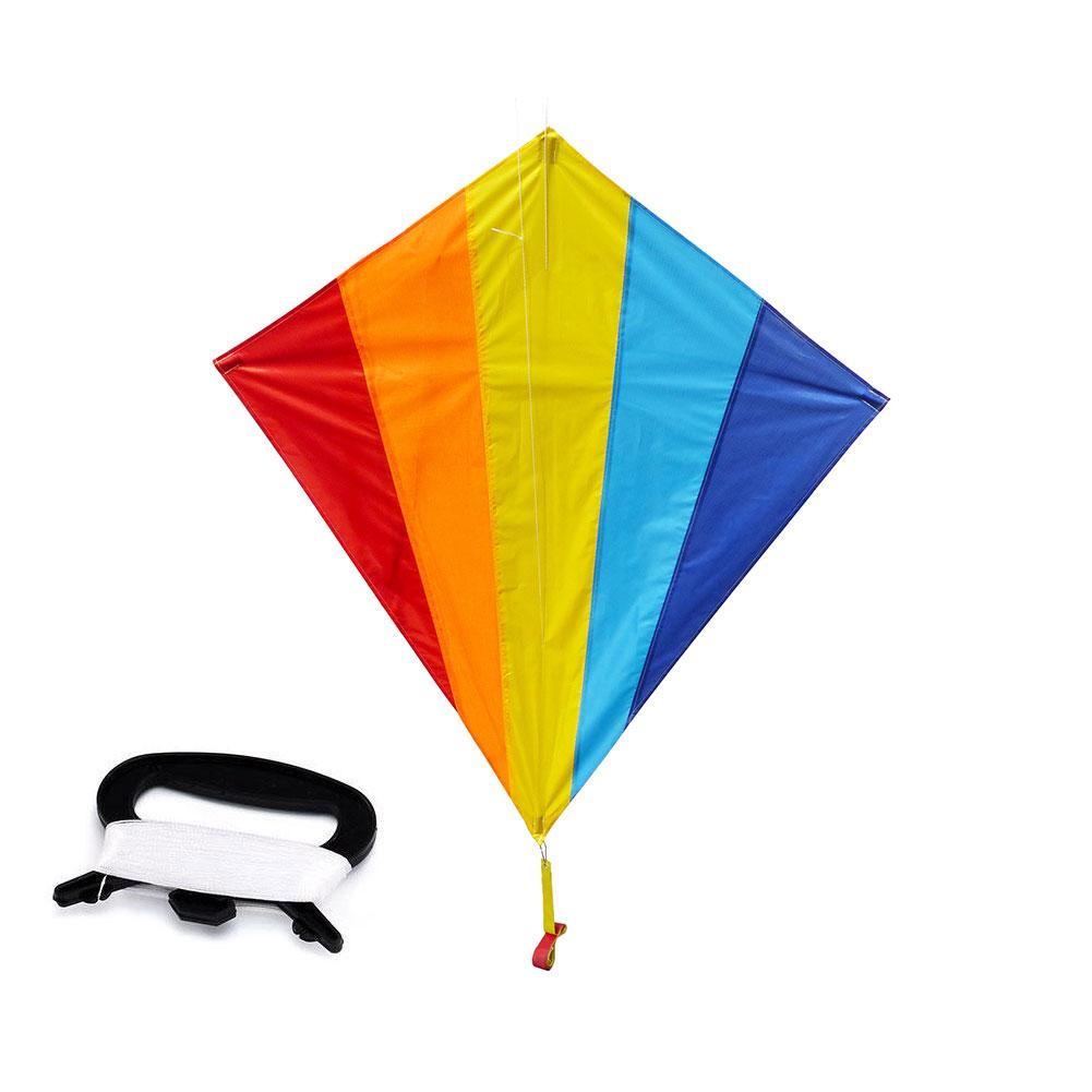 Colorful Rainbow Kite Long Tail Polyester Outdoor Kites Flying Toys For Children Kids Surf Kite With Control Bar And 30m Line