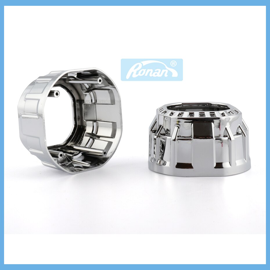 Hittebestendig Mini Gatling Gun Vierkante Maskers Voor Projector Lens Lijkwaden Finish Chrome Auto Koplamp Maskers