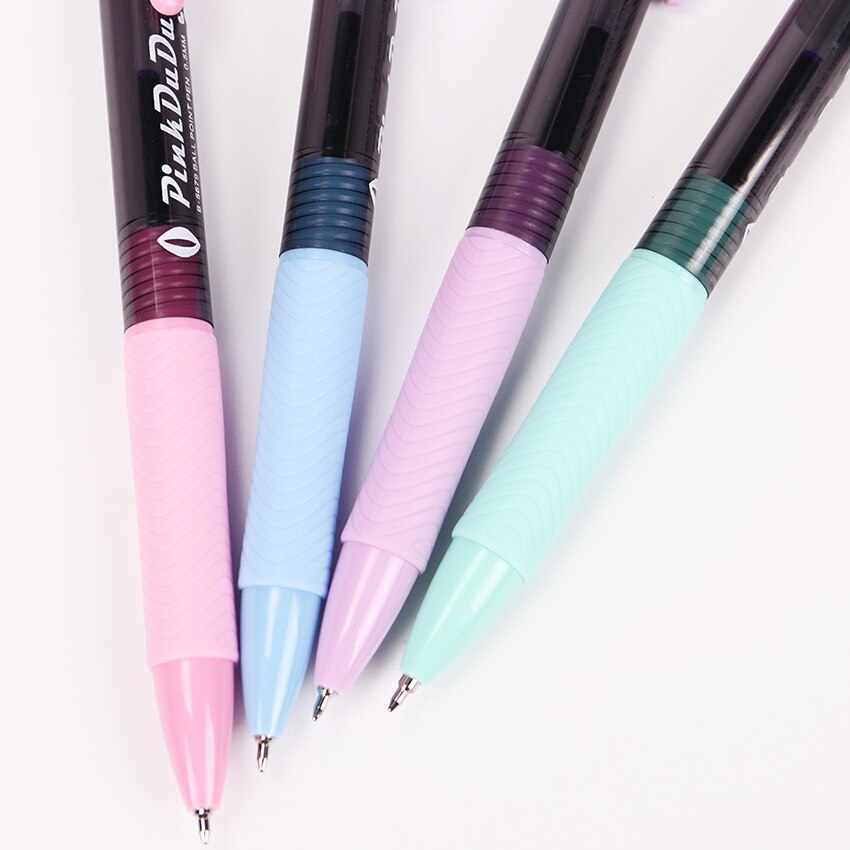 TENFON 1PC Random Powder Series Plastic Ballpoint Pen 0.5mm Press Ball Point Pen Stationery Supplies B-5679