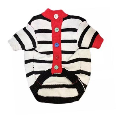 Cardigan pour chien, Style, pull, veste, manteau pour petit et moyen gabarit, Schnauzer, yorkshire, bouledogue français, carlin, LDC52: Black Stripe / XXL