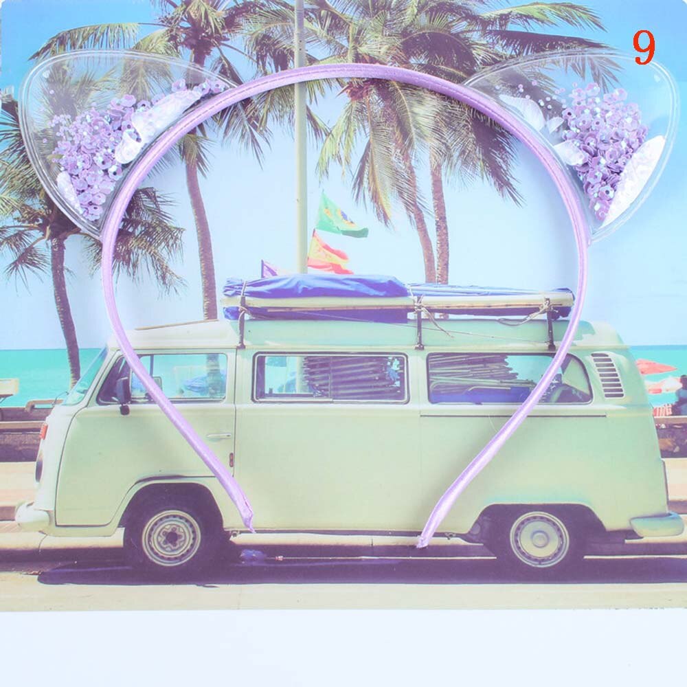 Bandeau oreilles de chat pour petite fille | Accessoires de cheveux de princesse, bandeau à paillettes colorés, bande dessinée pour enfants: 9