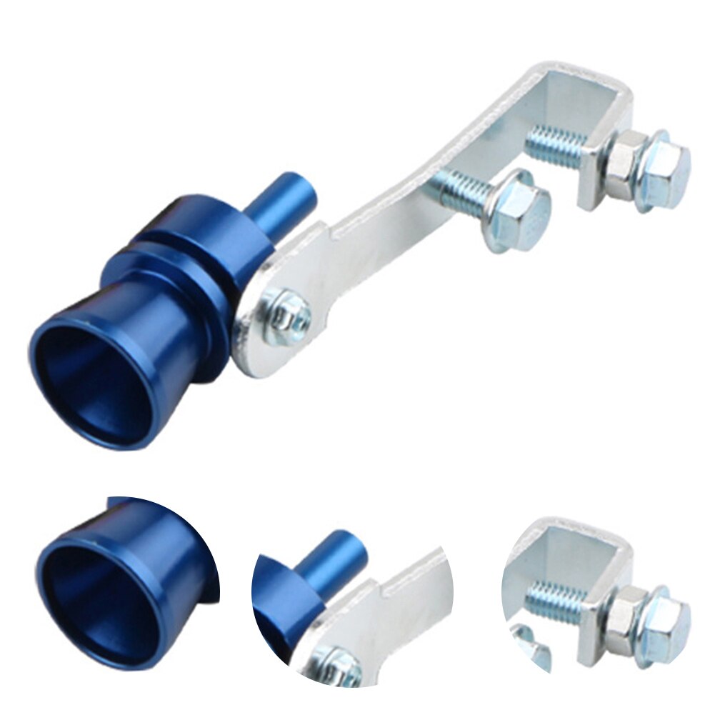 Tuyau d'échappement facile à installer outil aluminium silencieux voiture accessoires rugissement fabricant surdimensionné universel son pratique: Blue XL