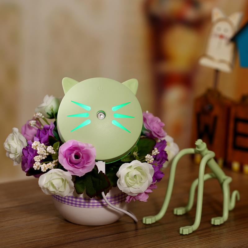 Cat Humidifier USB Mini Humidifier With Colorful Night Light Aromatherapy
