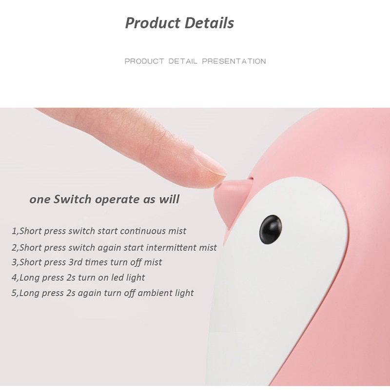 220ml Aroma Luftbefeuchter Nette Pinguin USB Luft Diffusor Für Heimat Sekretariat Auto Nebel Hersteller Ätherisches Öl Diffusor