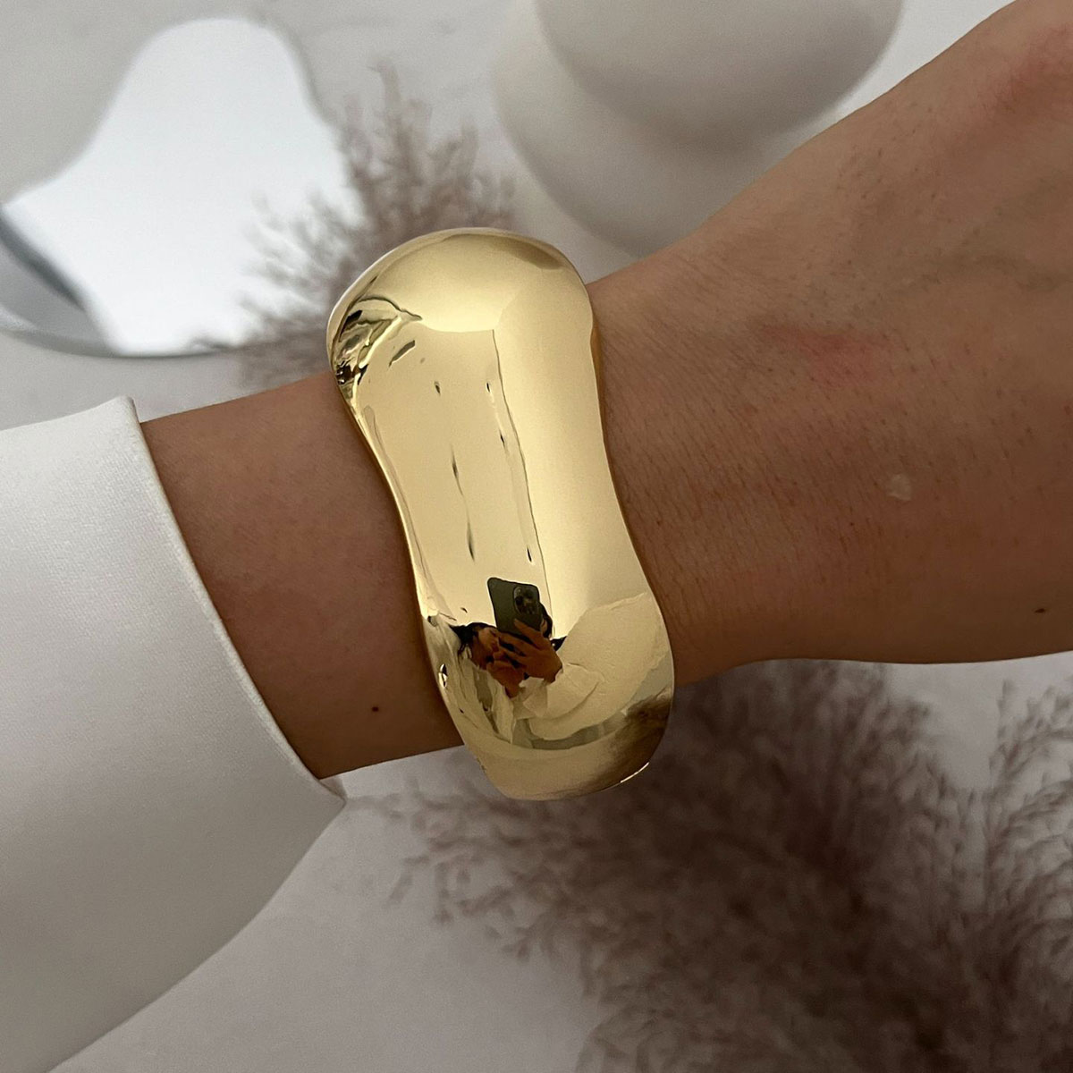 KMVEXO Punk Vintage Onregelmatige Chunky Manchet Armbanden voor Vrouwen Verklaring Glanzende Armbanden Armbanden Pulseras Steampunk Mannen Sieraden