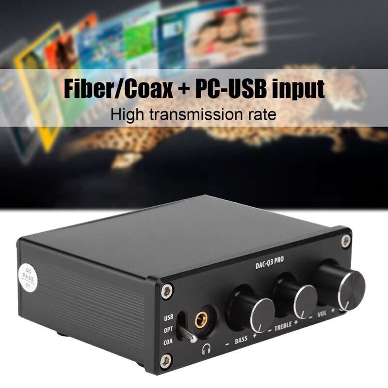 Full-ac -q3 pro dac-dekodierung, digitaler audiodecoder, kopfhörerverstärker, usb-dac, 24- bit /192 -khz-dekodierung für 3.5mm kopfhörer