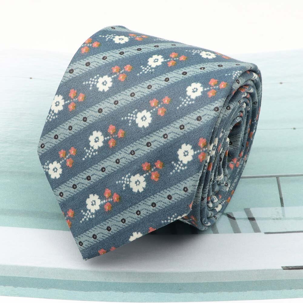 Cravates en coton Rose imprimé | Fleur, largeur 7cm, cravate étroite, cravate Cravat décontracté, fête, cravate de cou: 13