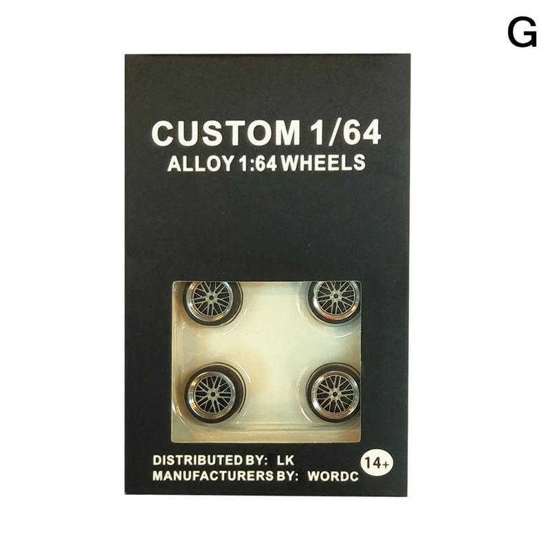 1/64 Schaal Legering Wielen Model Universele Modificatie Band Diecasts Alloy Wheel Tire Rubber Banden Speelgoed Accessoires Wielen