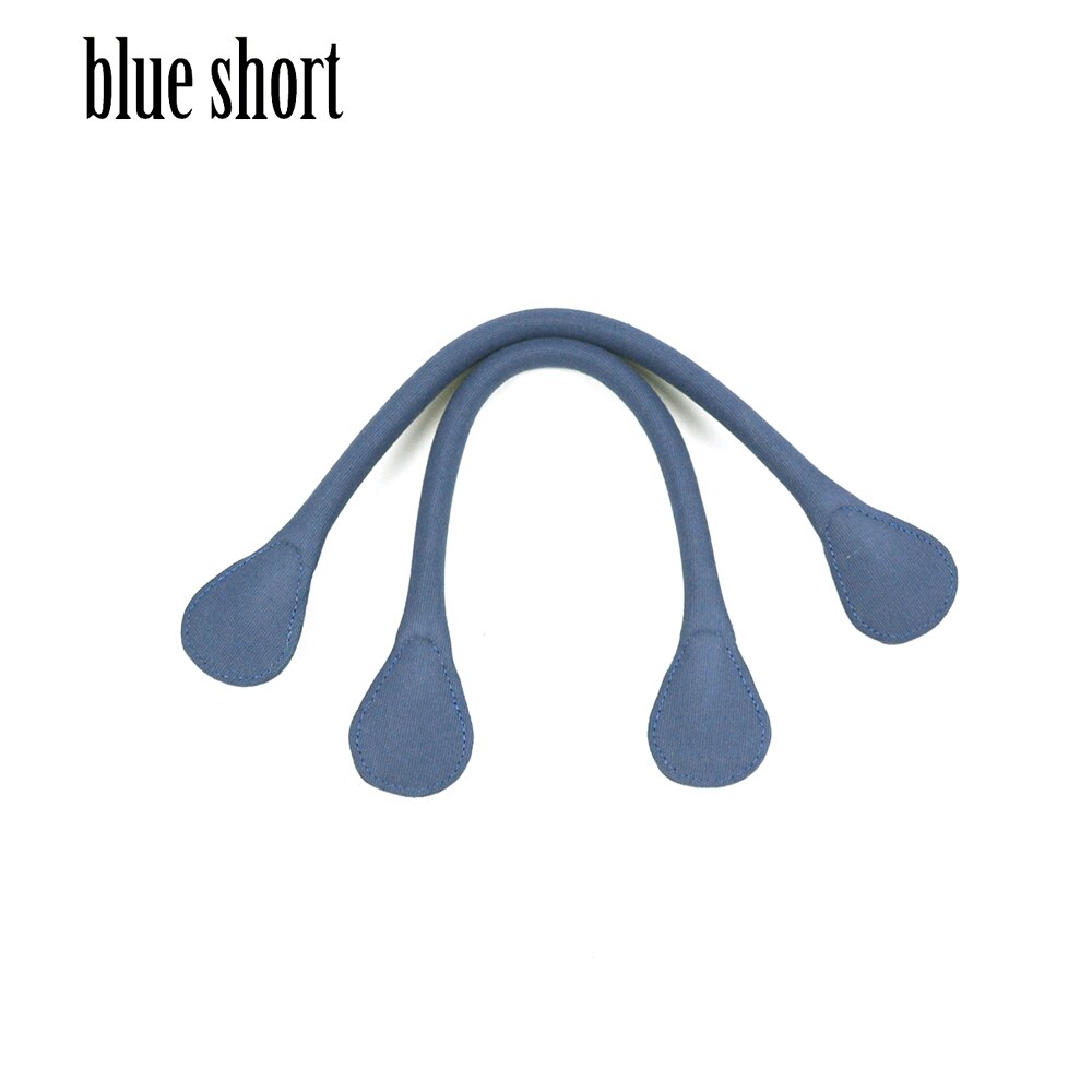 Tanqu lange korte ronde effenkleurige canvas stoffen handgreep voor obag classic mini o bag dames #39: Blauwe korte