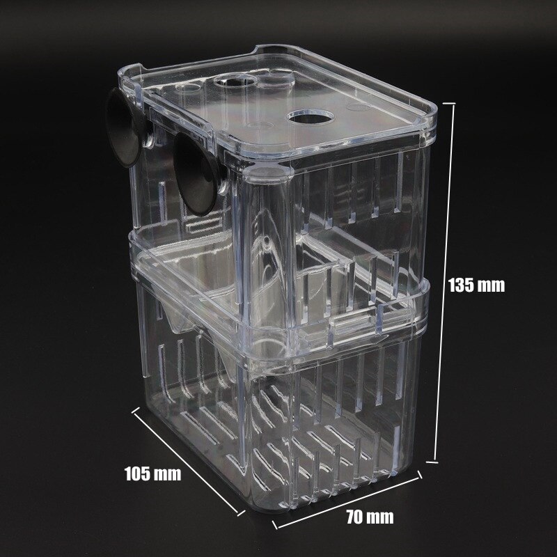 High Transparent Acrylic Self Floating Fish Breeding Isolation Box Aquarium Breeder 2-Layer Fish House Home Hatching Incubator: Default Title