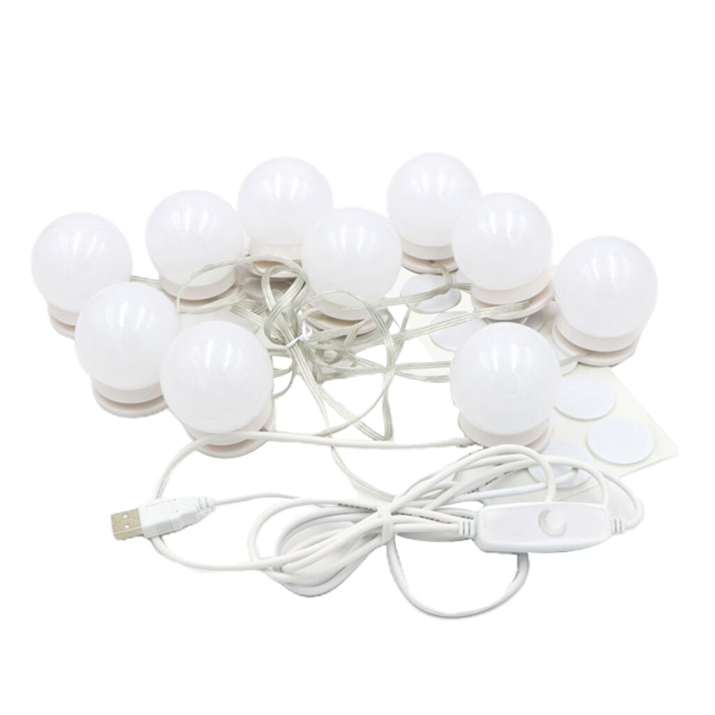 10 LED Dimmable Mirror Light Make-up Light Mirror Light Make-up Light Lamp: White