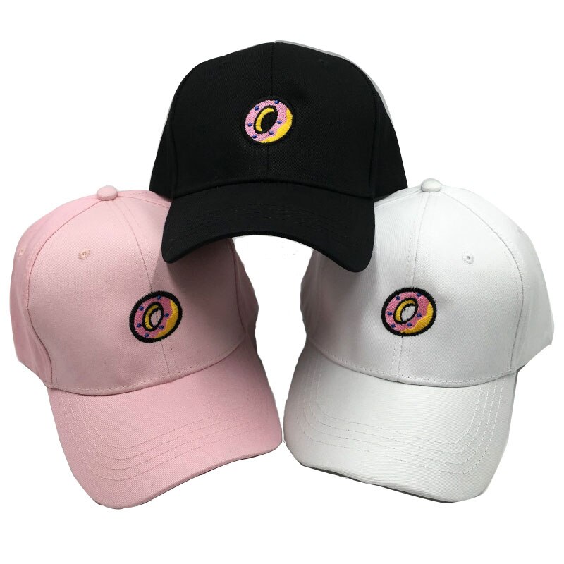 Embroidered Donut Baseball Cap Cotton Adjustable Hip-hop Hat Outdoor Sports Sun Hat for Tennis Golf Baseball #