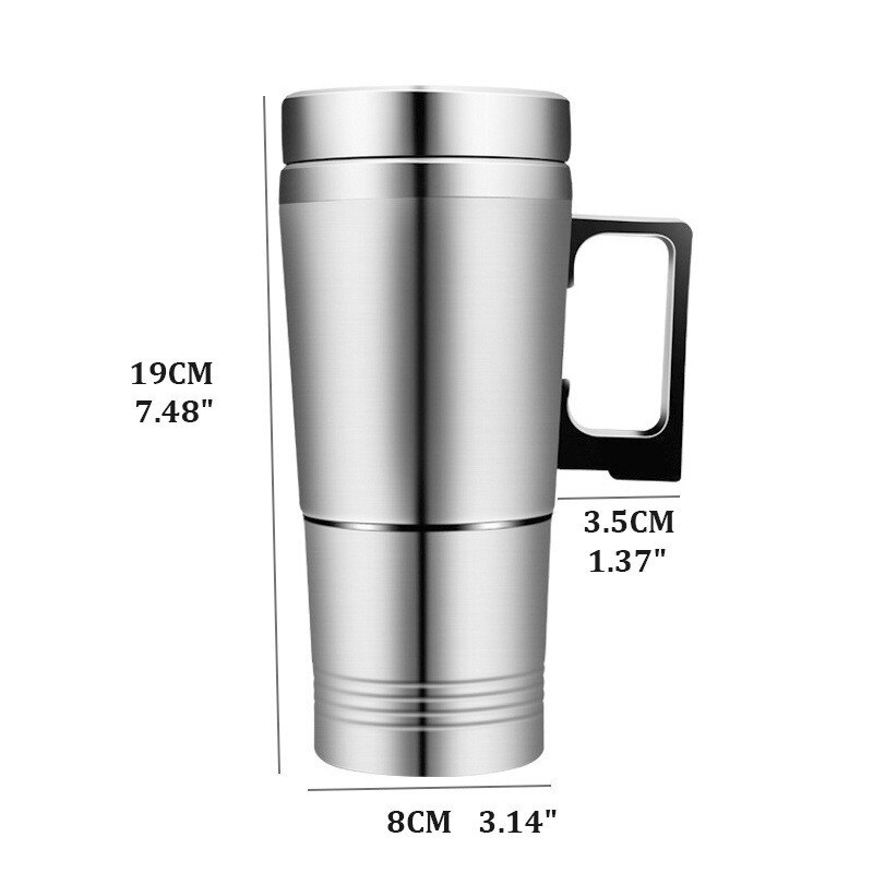 Taza térmica de 12/24V de acero inoxidable para calentar coches, leche, agua , café, té, taza térmica para viajar, Camping, vehículo, taza térmica