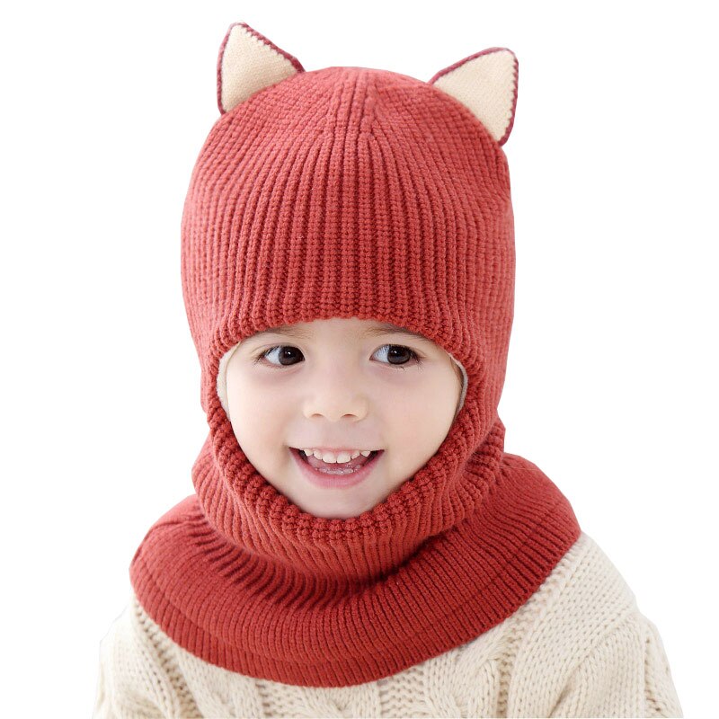baby meisje winter muts warm en fluwelen Mutsen Gebreide Cap Kids Balaclava Masker Hoeden Meisjes Jongens Gebreide Hoeden Meisje jongen Bonnet Kids Hoeden & Caps: Grijs