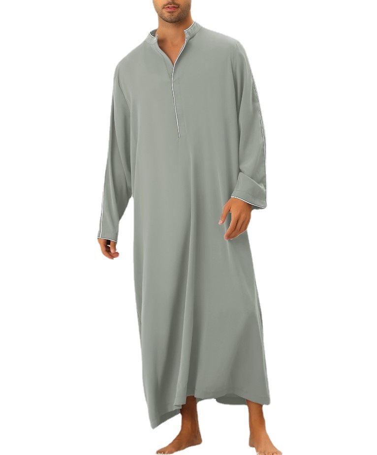 Casual Male Arabic Long Robes Saudi Arabia Cotton Kaftan Middle East Islamic Clothing Muslim Arab Abaya Dubai Dress Gown