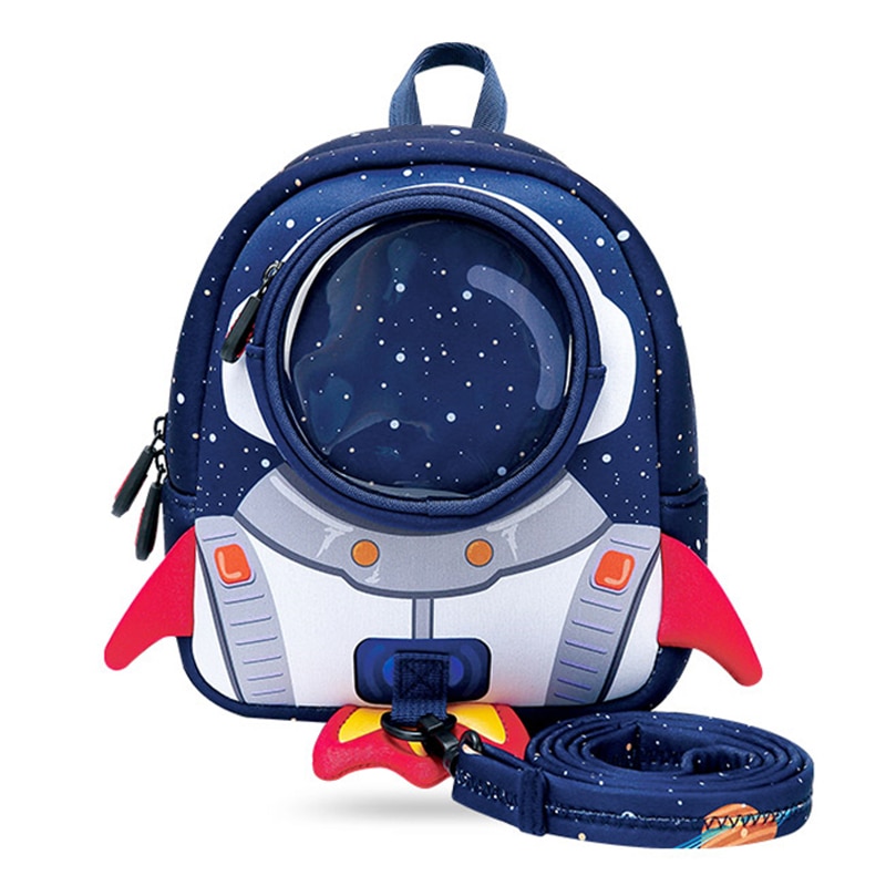 Mochila para niños Anti-Pérdida 3D Cohete De Dibujos Animados, bolsas escolares para niños y niñas, bolsa de neopreno para niños pequeños, bolsa de guardería, cápsula espacial