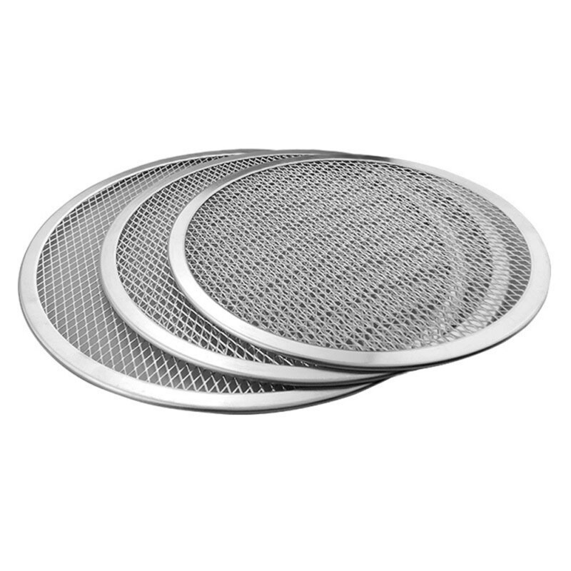 Aluminium Ronde Pizza Bakplaat Non-stick Mesh Plaat Pan Bakplaat Pizza Grill Bakvormen Tool Ovens KitA2: 8"