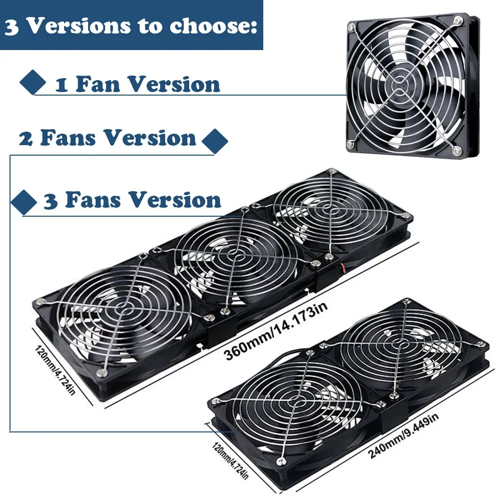 Ventilador de refrigeración de 120mm y 3000RPM con controlador, 12cm, 12V, 220V, máquina Btc, chasis, estación de trabajo, gabinete, radiador, ventilador de servidor