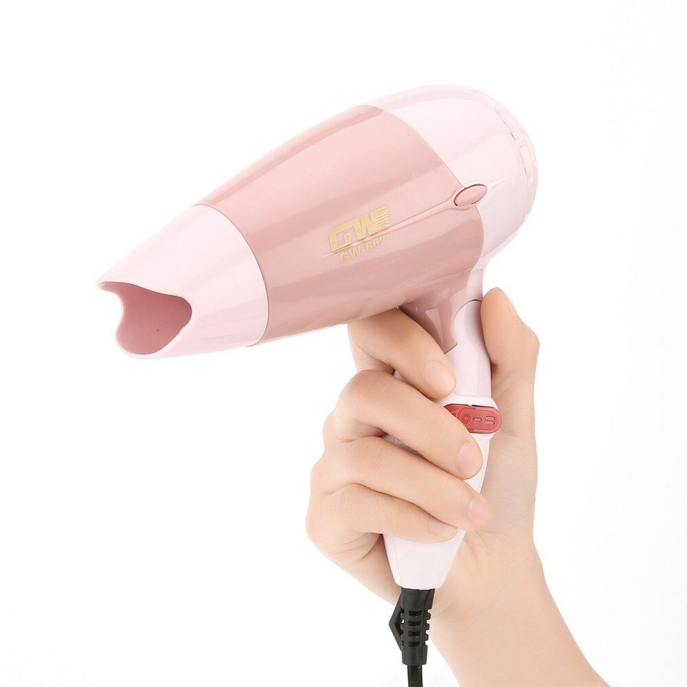 Mini secador de pelo 1000W viento bajo ruido plegable eléctrico soplador de pelo herramientas de estilismo de salón de peluquería para viajar a casa uso GW-662