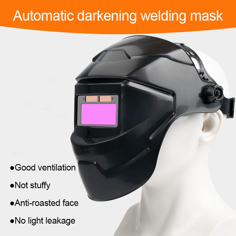 Welding Mask Solar Automatic Dimming and Color Changing Head-Mounted Welding Helmet for High Temperature Resistant Protective