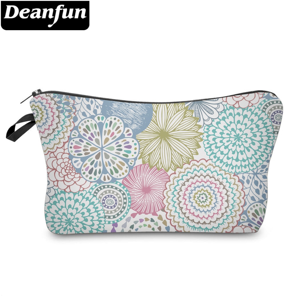 Deanfun Mandala Blomstertryk Kosmetik Taske - Vandtæt Polyester Pung til Kvinder Makeuptaske