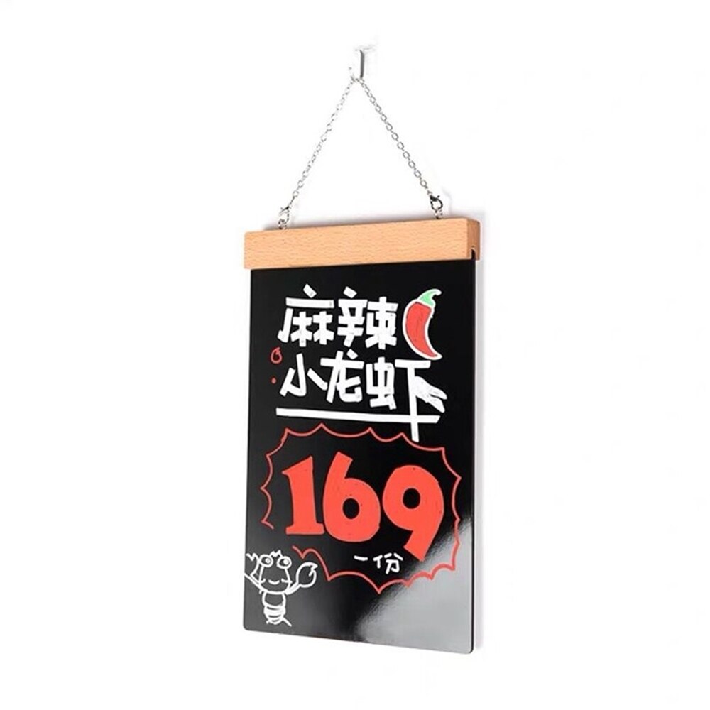 A4 Diy Chalkboard Wooden Door Notice Sign Name Plaque Message Hanging Sign Board
