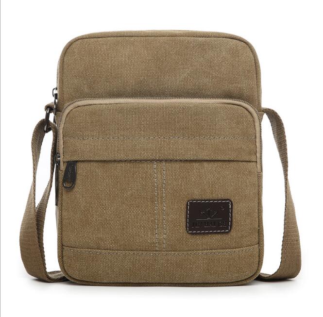 Bolso de mensajero multifuncional para hombre, maletín de lona,: Oro