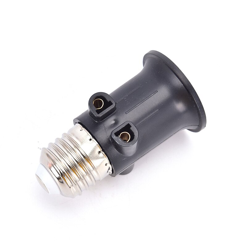 Pbt brandsikker  e27 pære adapter lampeholder base sokkel konvertering med eu stik