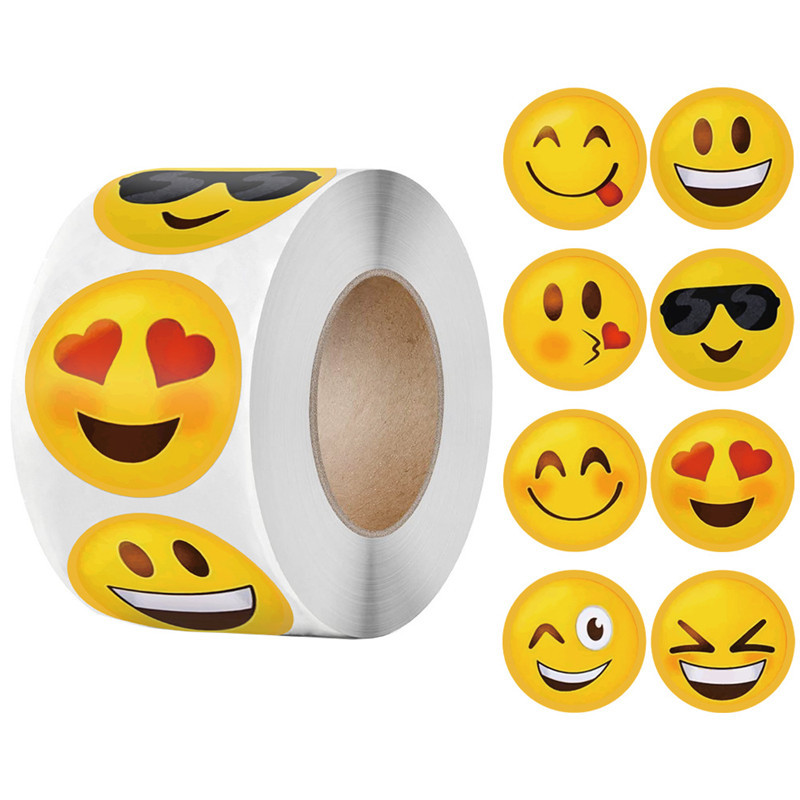 Leuke Cartoon Smiley Sticker Leraar Kinderen Beloning Sticker Verjaardag Party Decor Sticker Bakken Huwelijkscadeau Afdichting Lijm: B 38MM 500PCS