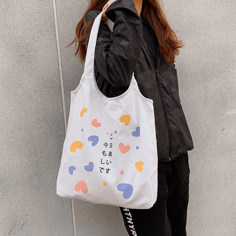 Gedrukt Fruit Canvas Tas Vrouwen Enkele Schouder Japanse Eenvoudige Student Kleine Verse Art Dames Canvas Handtas