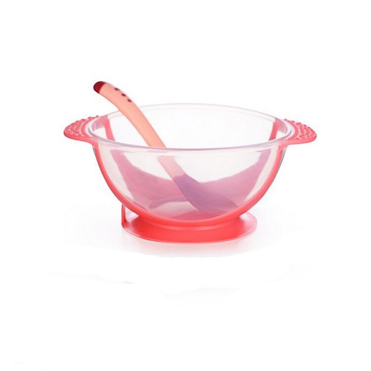 Cuenco de alimentación para bebé, juego de tazón con ventosa, cuchara con detección de temperatura, vajilla para bebé, platos de aprendizaje, tazón de comida para niños