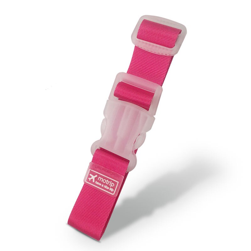 Justerbare nylon bagageremme bagage tilbehør hængende spænde stropper kuffert taske stropper binde bælte bagage spænde lås: Rosenrød