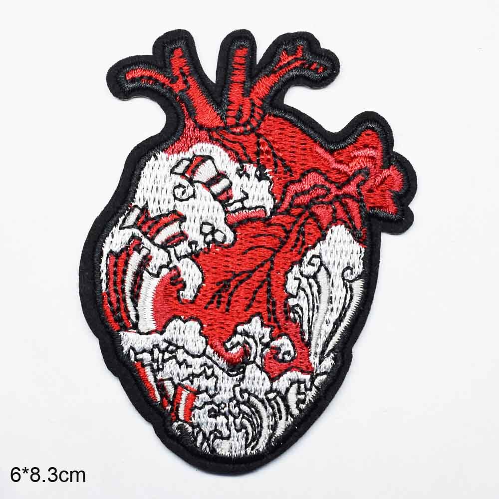 Punk Oog Hart Ijzer Op Geborduurde Kleding Patch Voor Kleding: xin(hong bolang
