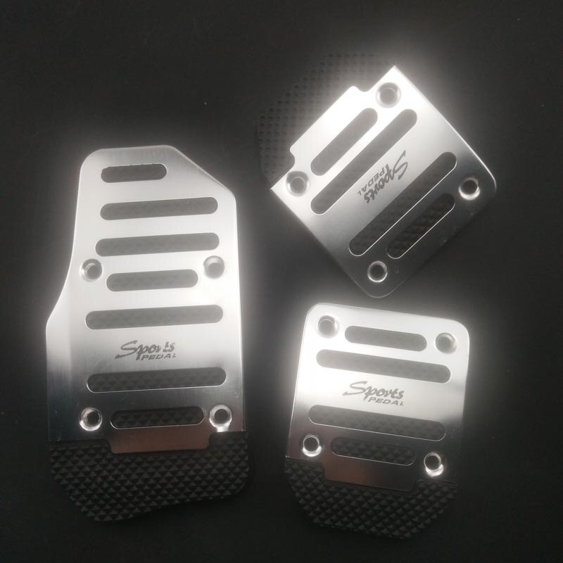 Universal aluminum non-slip car pedal car model for Mitsubishi ASX/Outlander/Lancer Evolution/Pajero/Eclipse/Grandis: Silver MT