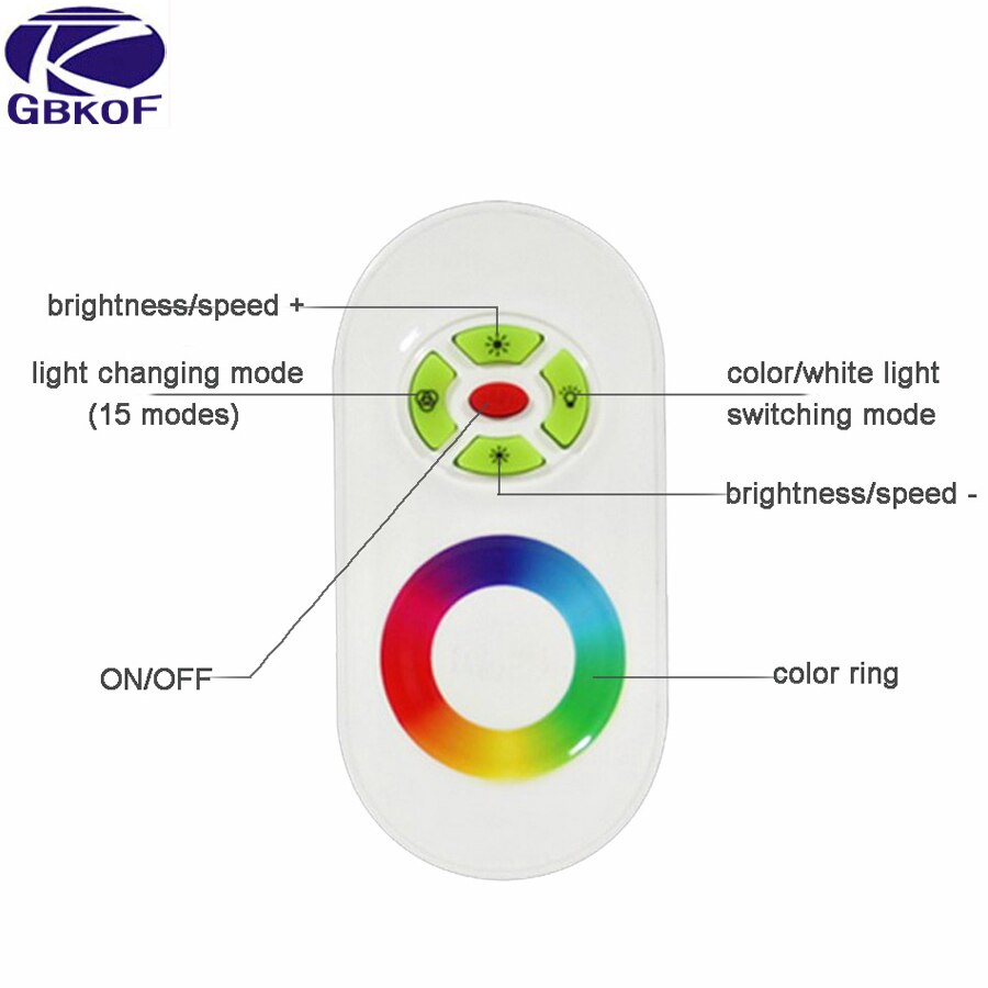 DC 12V-24V 18A RGB Controller for 3528 5050 RGB LED Strip Light Wireless RF Touch Panel Dimmer RGB Remote Controller
