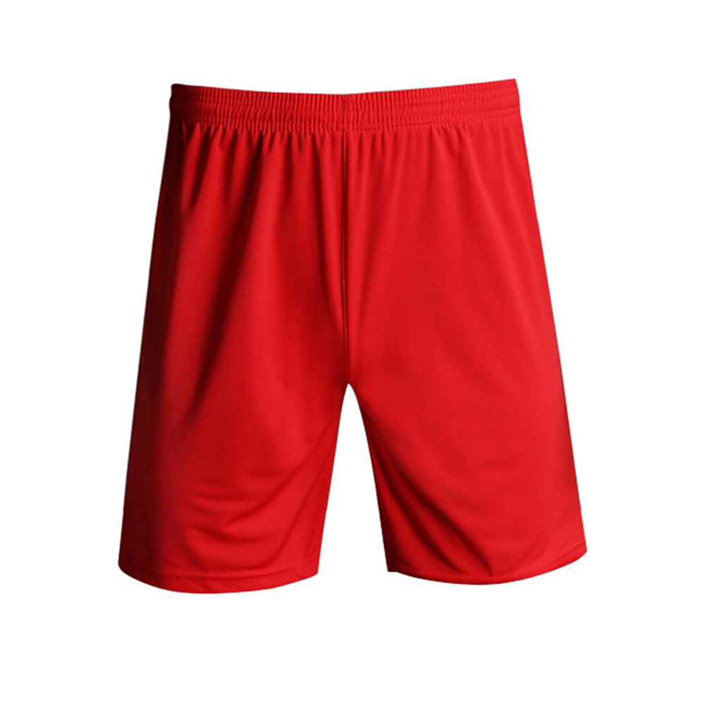 Jogging hombres pantalones cortos sólido Fitness Atlético gimnasio deportes transpirable correr cintura elástica entrenamiento de secado rápido Casual fútbol: Rojo / L
