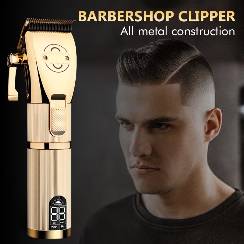 USB Rechargeable Gold Hair Clipper Electric hair trimmer Cordless Shaver Trimmer Men Barber Hair Cutting Machine