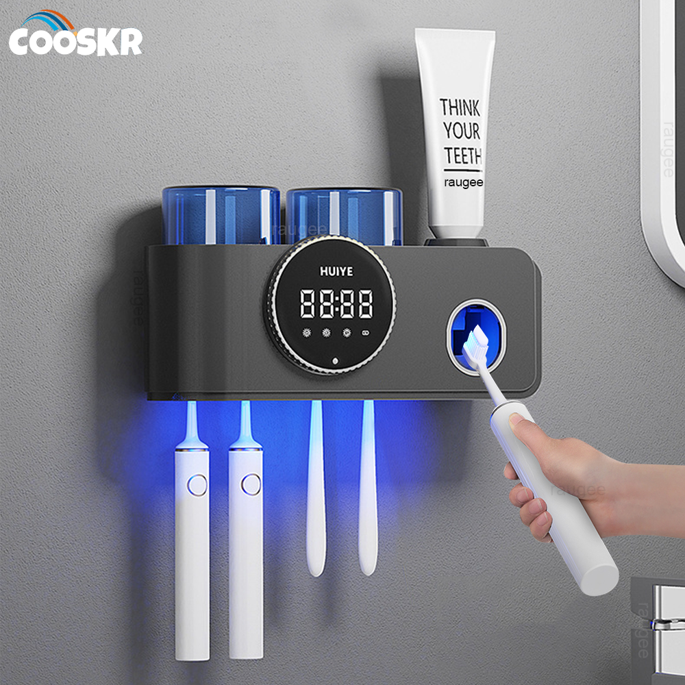 UV Toothbrush Sterilizer Dryer Portable Electric Toothbrush Holder Rechargeable Intelligent Toothbrush Sterilizer Heating Dryer