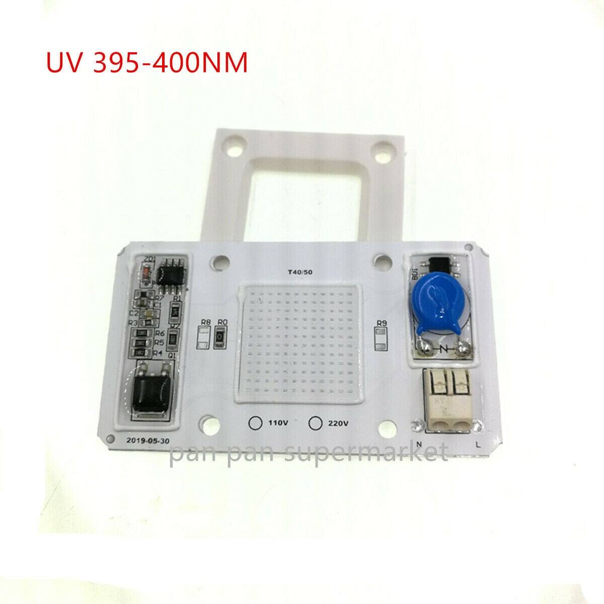 50W 220V COB UV 395nm Ultra violeta púrpura LED luz hidroponice DOB AC LED COB