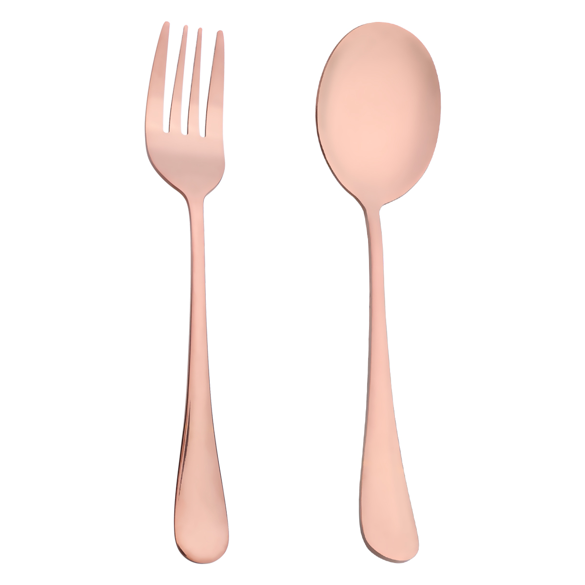 2Pcs Big Salad Serving Spoon Fork Set Mix Spoon Pot Porridge Tool Public Restaurant Serving Kitchenware Using Buffet Utensil: Rose A