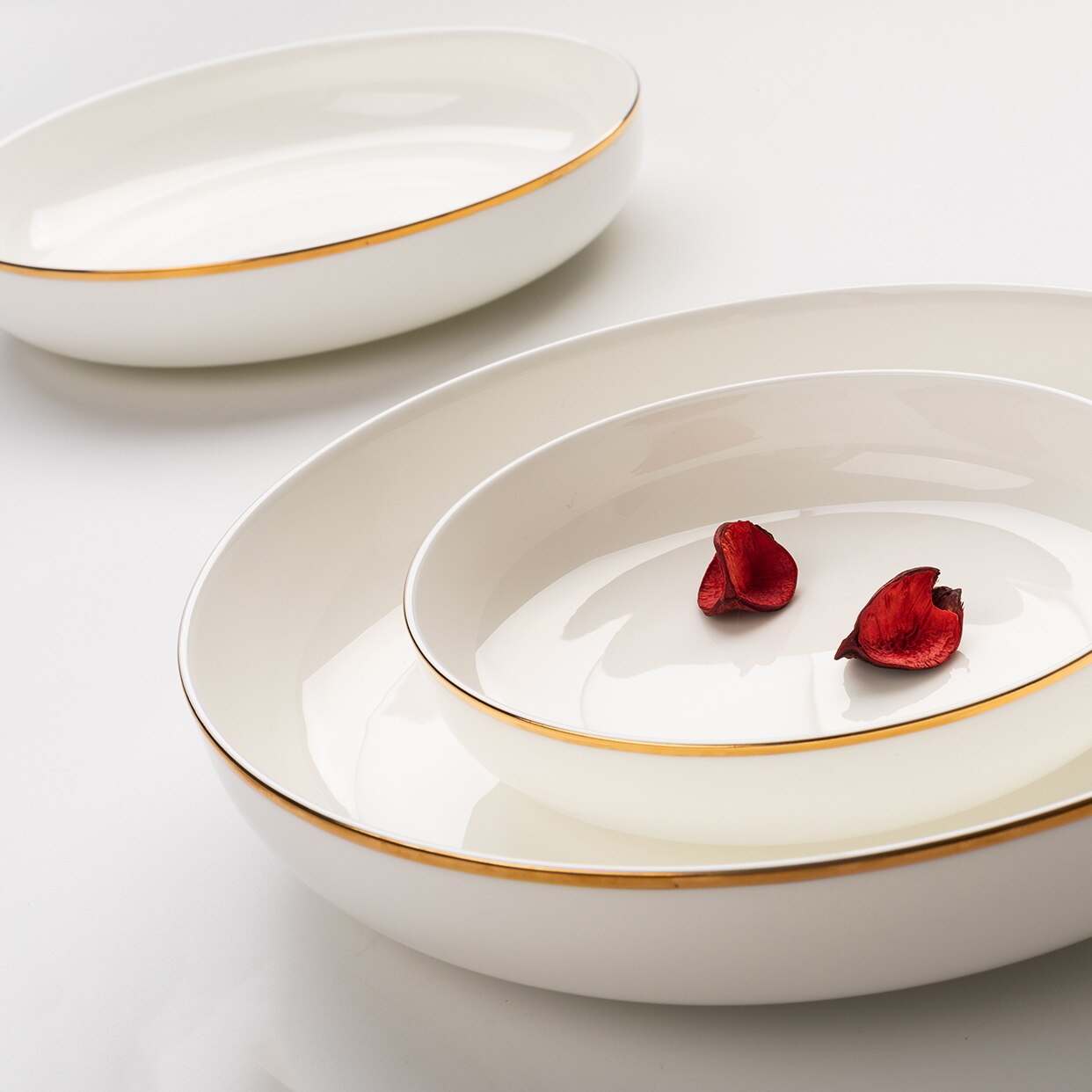 White Phnom Penh Round Bone China Deep Nest Plate ... – Vicedeal